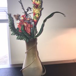 Amber blown glass Vase