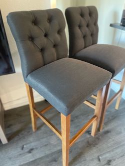 Two Grey Barstools