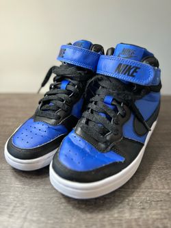 Nike Court Borough Mid 2 Kids High-Top Shoes Blue Black Size 4Y