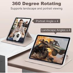 Case for iPad 9/8/7 Gen Case(2021/2020/2019)- Shockproof Frame Cover, 360° Rotate, 4 Angles, Supports Apple Pencil Faux Leather Cover- for Students, G