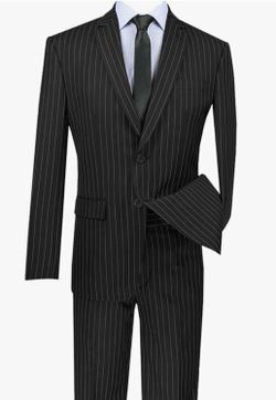 Men’s Black Pin Stripe Suit 