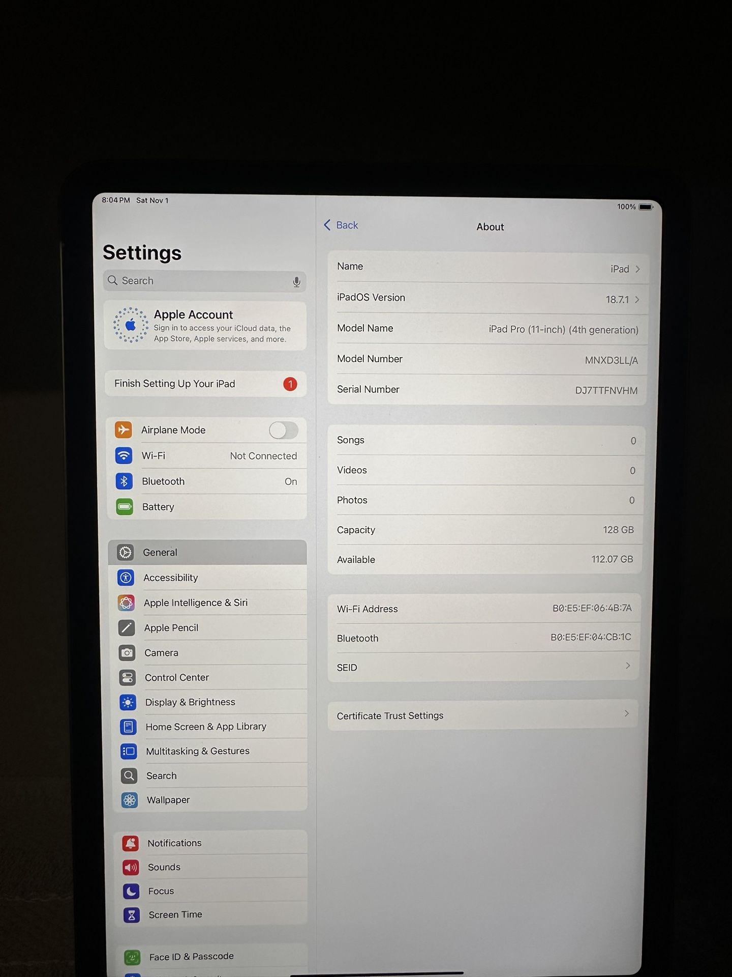 iPad Pro 11in 4th Gen M2