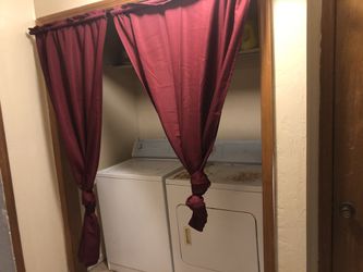 Washer and dryer Used but it works good with Curtains for 150