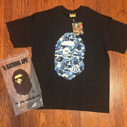 A Bathing Ape Blue Camo Head Tshirt 
