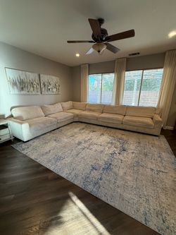 Oversized Cream Corduroy Sectional Sofa