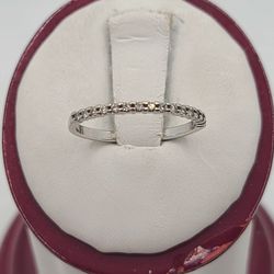 14k Gold Diamond Wedding Band / Stack Ring
