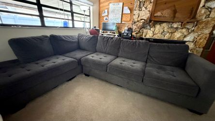 Gray Fabric Sectional Sofa