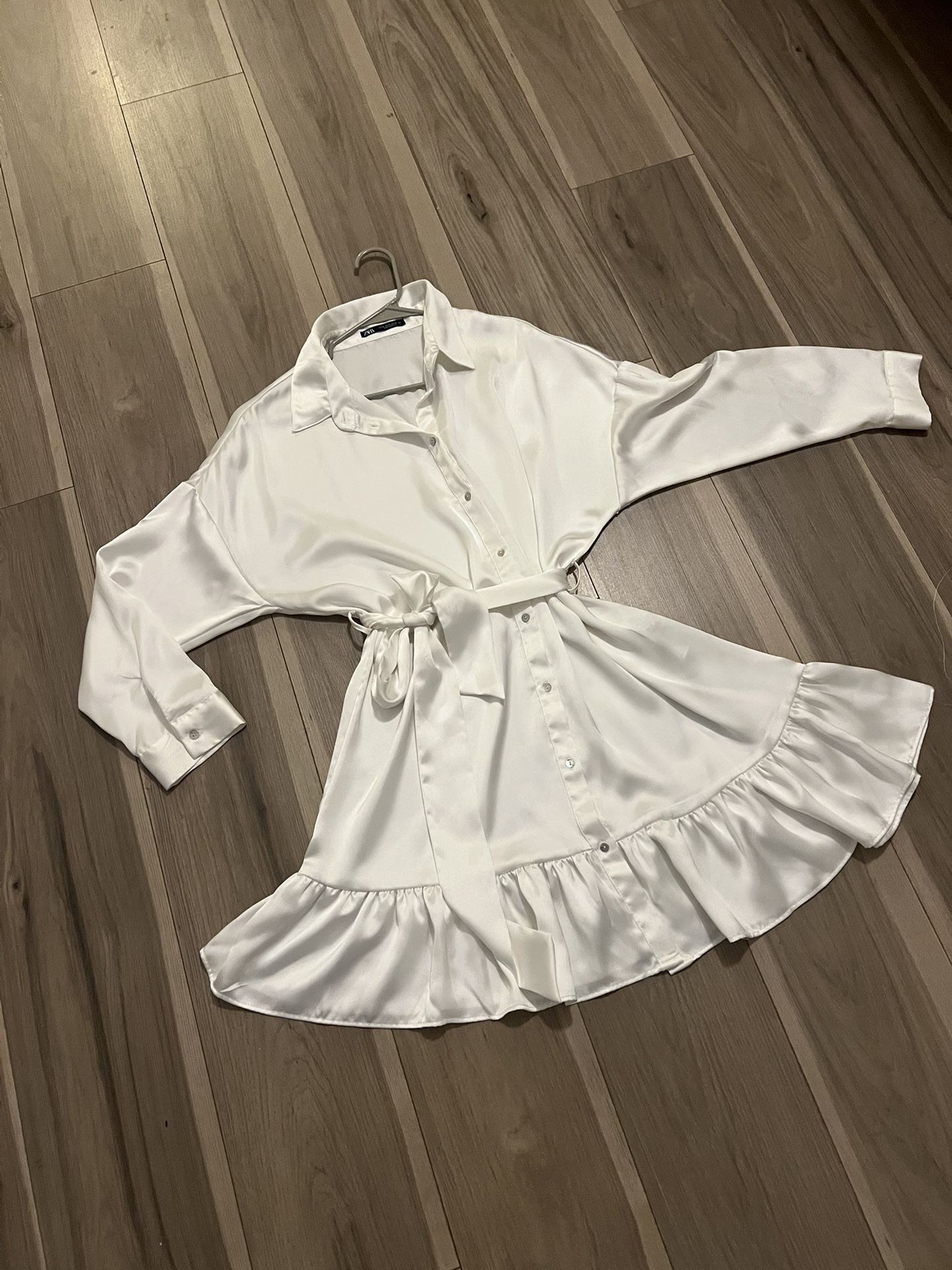 Zara Satin White Dress