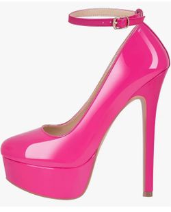 Hot Pink Patent Platform Stiletto Heels