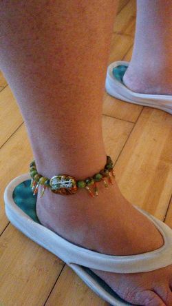 Glass Acrylic Anklet ( Handmade)