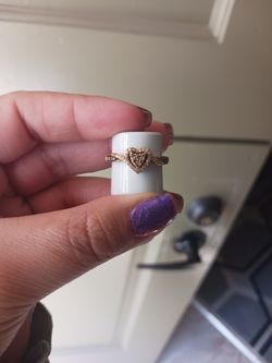 10k Rose Gold White/Chocolate Diamond Ring Size 7