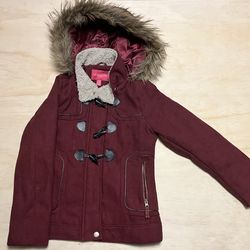 London Fog Girls Winter Coat Size 14/16 Burgundy