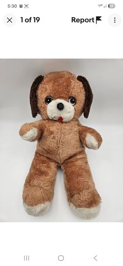 Knickerbocker "Animals of Distinction" 18" Dog Stuffed Toy Plush Brown *Vintage* $20