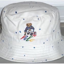Polo Ralph Lauren Polo Bear Paint-Splatter Bucket Hat, Size L/XL 