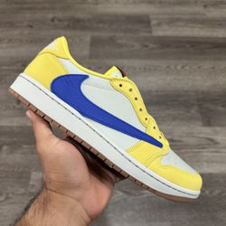 Travis Scott Jordan 1 lows Canary 