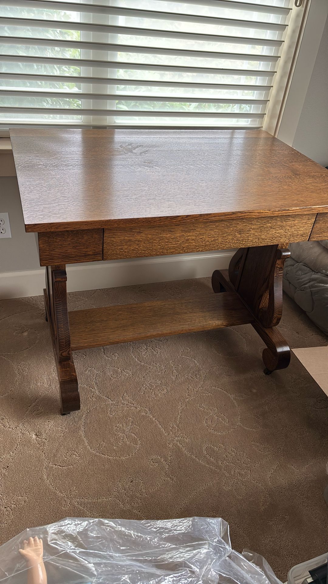 Tiger oak library table