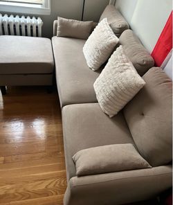 Sofa with Storage Ottoman and Pillows