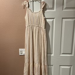 Long White/Light Pink Dress Size M 