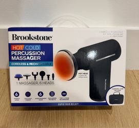 Brookstone Cordless Hot and Cold Percussion Deep Tissue Massage Gun