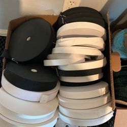 Elastic 1” 1.5” 2” black & white 50yards