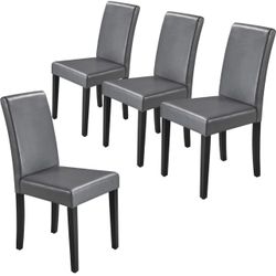 4PCS Dining Room Chairs High Back Padded Rubberwood Legs Kitchen Chairs for Home Restaurants