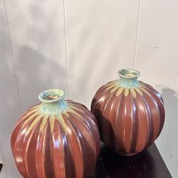 New  Pair of Autumn Ceramic Vases