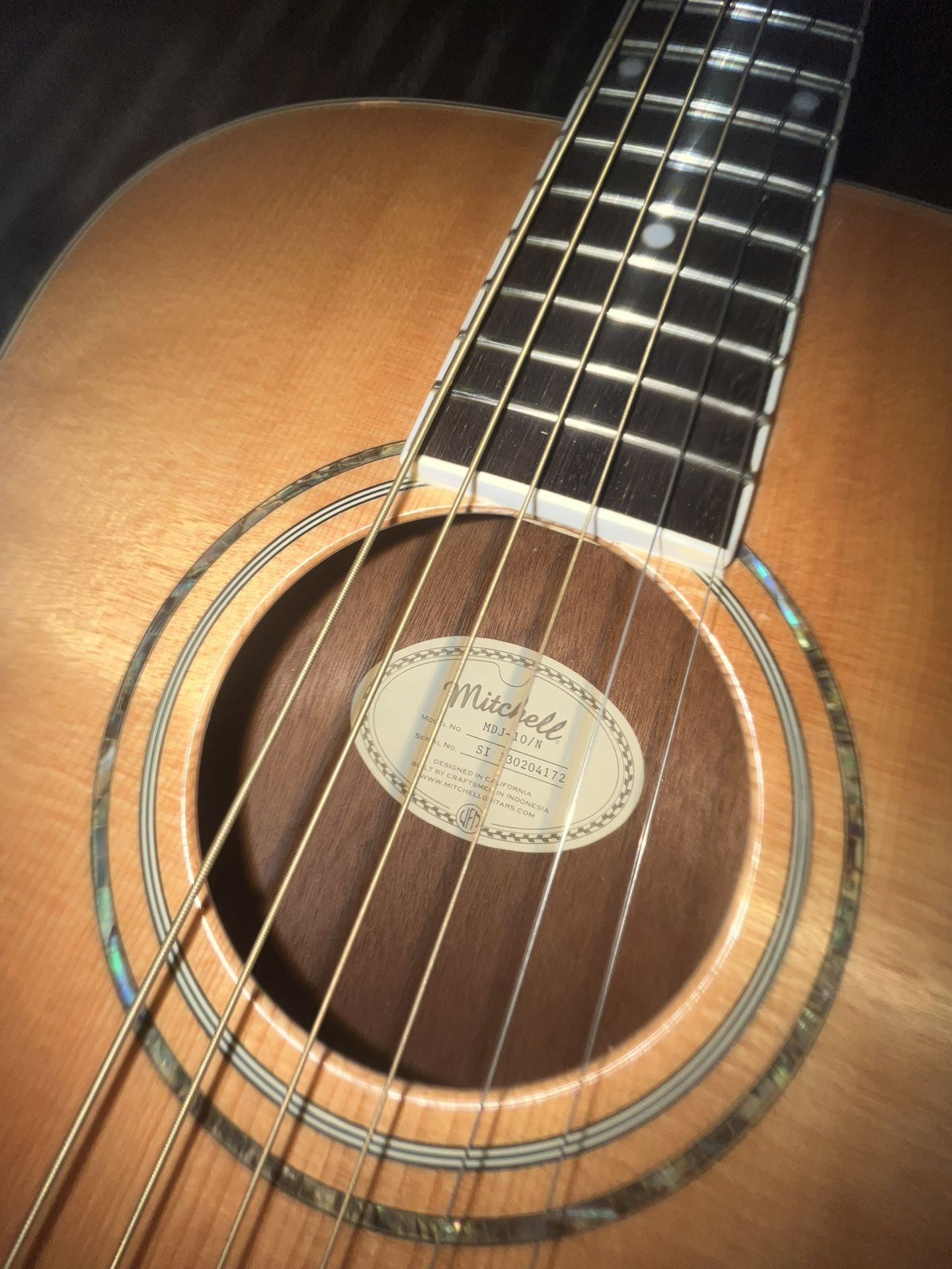 Acoustic Guitar Mitchell Acoustic Guitar Model MDJ-10/N Super Cute With Abolone