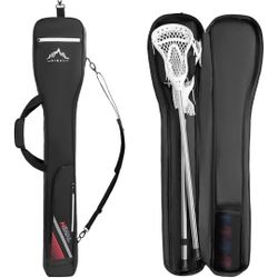 Himal Outdoors Lacrosse Stick Bag with 2 Sticks Holder, Oxford Lacrosse Bag for Men and Women, Zipper Pocket & Cooler Pouch and Padded Handle Strap
