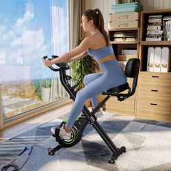 Caromix Bike Stationary Uprigh 1 4 Magnetic in Folding Bicycle Exercise Cycling