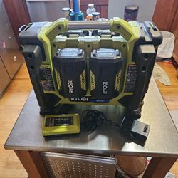 RYOBI 40-Volt 1800-Watt Power Station Lithium Battery Inverter Push Start With Four Batteries And Charger  Good Condition Big Truck No Offers