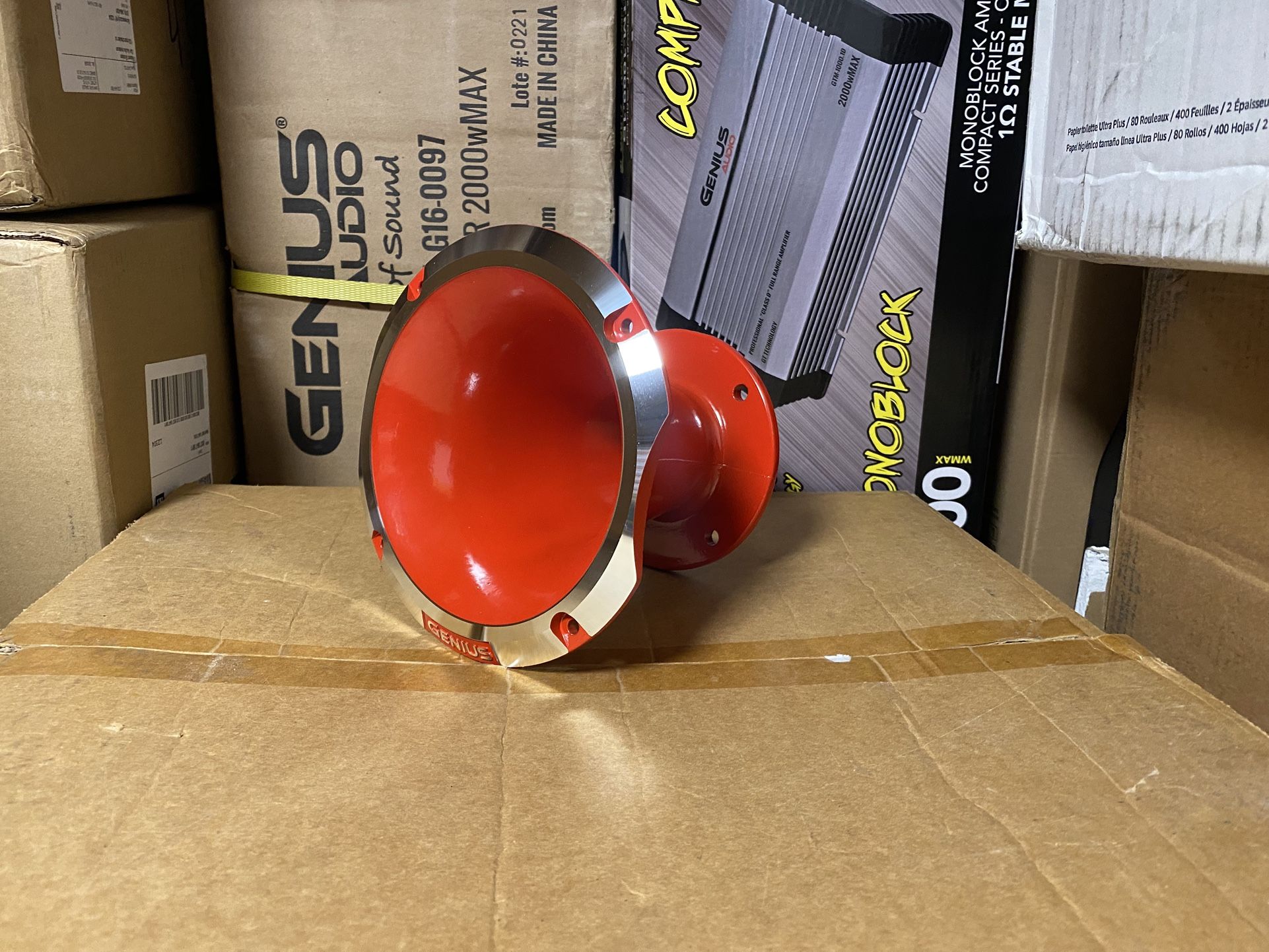 Brand New Genius Audio Compression Horn Aluminum Lens 4 Bolt $30 Each (lens only )