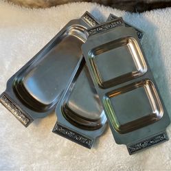 Set Of 3 MCM Small Serving Trays