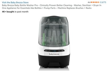 Baby Brezza Baby Bottle Washer Pro - Clinically Proven Better Cleaning - Washer, Sterilizer + Dryer In One Appliance for Essentials like Bottles + Pum