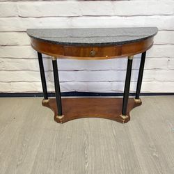 Half Circle Marble Top Entry Table