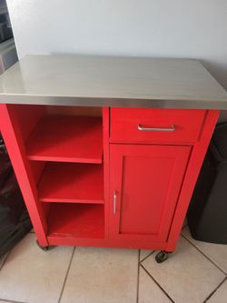 Kitchen wood cart with wheels
