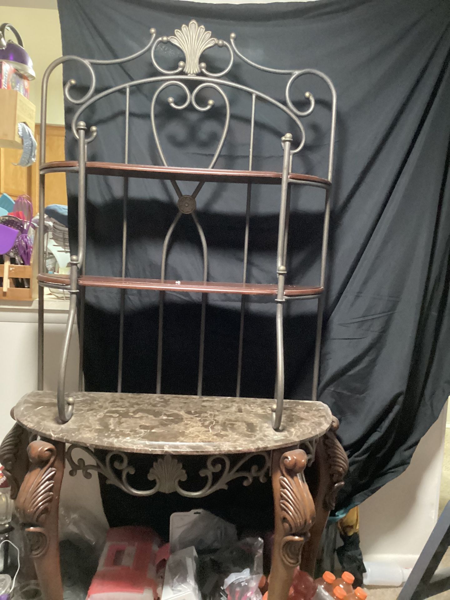 PENDING ...Marble/ Wood Shelf     $250.00.   NO SCAMMERS NEED TO REPLY