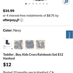 Toddler Boy Rain boots $10 Used Once Hanford 