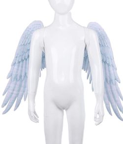 ANGEL WINGS  Non-Woven Fabric Festive Party Angel Wings Suitable for Child Decorative Wings (White). These are flat. 21” top to bottom, 26.7 wing span