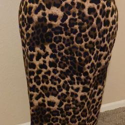 Women’s 2XL Leopard Pencil Skirt