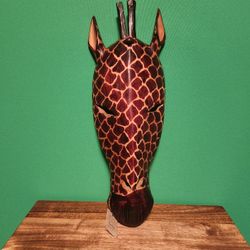Giraffe Mask Wooden Hand Carved