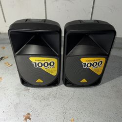 2   Used  Behringer EUROLIVE B115D Active 1000W 2-Way 15" PA Speaker System