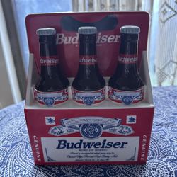 Budweiser Collectible Coin Bank Six Pack Bottles by Enesco- Money Jar Piggy Bank