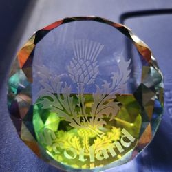 Scotland Crystal Desk Paper Weight 