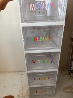 5-Drawer Clear Plastic Storage Tower