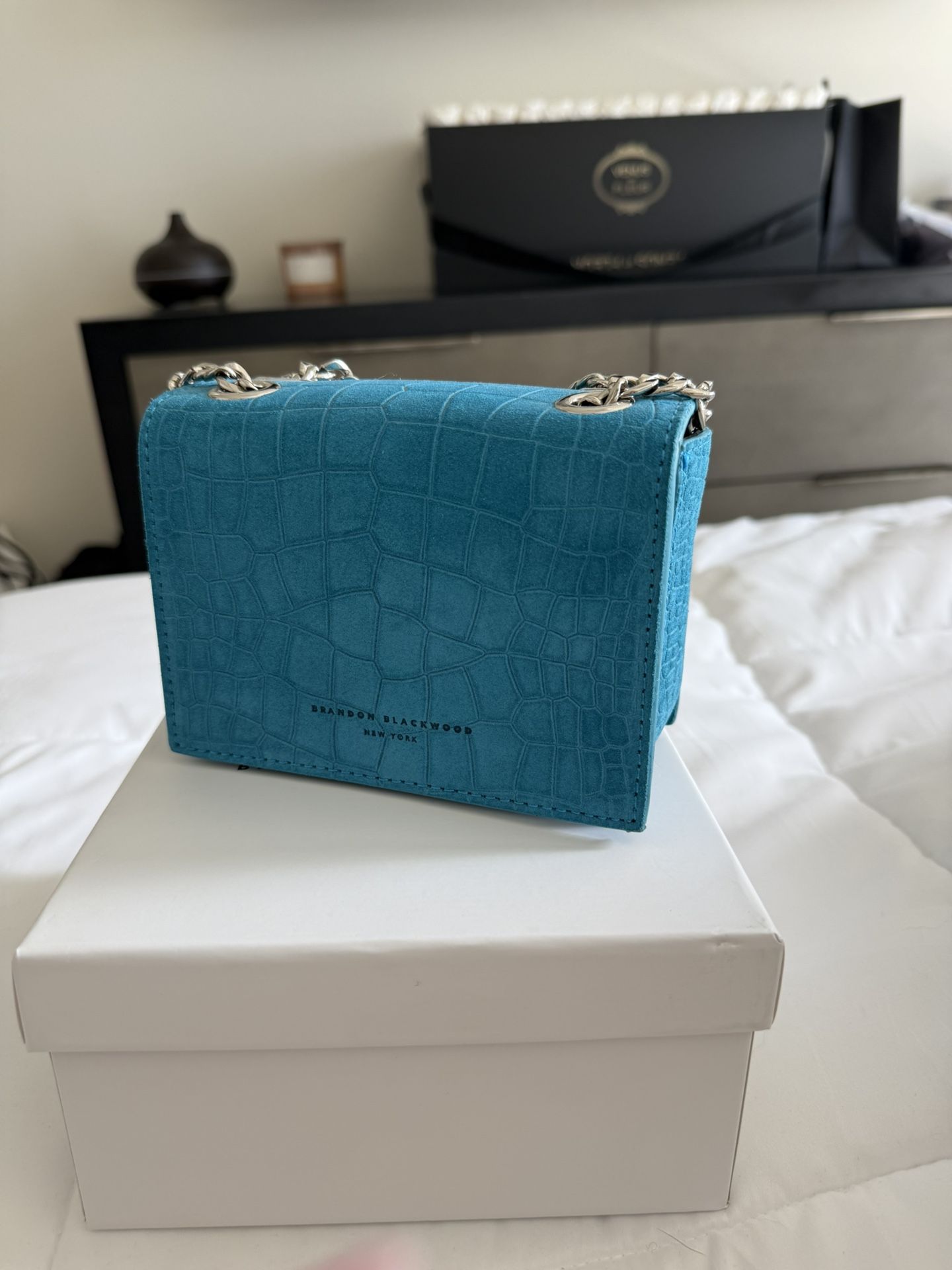 Brandon Blackwood Mini Sophia Bag - Blue Croc