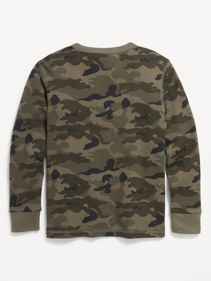Gap Camo Thermal-Knit Long-Sleeve Tee T Shirt Top Mens Size M Medium