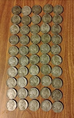 USA America Lot of 50 Wartime 50 Silver coins United States War Nickels  Mixed years 1942  to  1945
