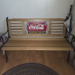 Vintage Coca Cola Cast iron and wood Bench