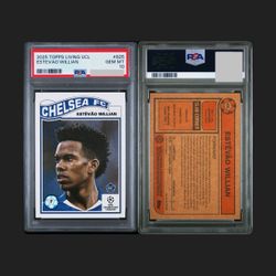 PSA 10 GEM MINT ESTEVAO WILLIAN 2025 TOPPS LIVING UEFA UCL #825 ROOKIE / CHELSEA