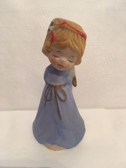 Ceramic little Christmas girl bell